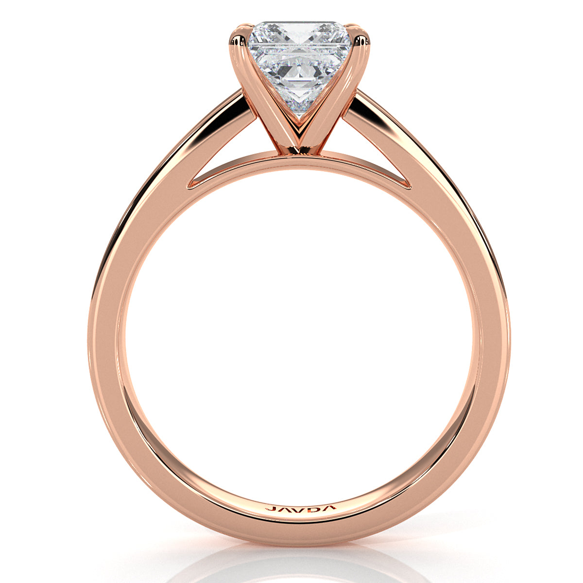 3.5mm Cathedral Style Flat Edge Solitaire Lab Grown Diamond IGI Certified Engagement Ring 4g Setting 1.00 Ctw.